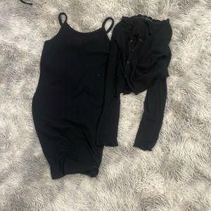 Two piece set dress and cardigan sweater for over top of the dress